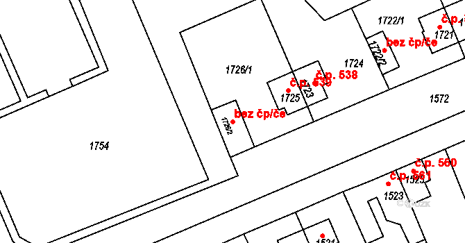 Zruč nad Sázavou 38279452 na parcele st. 1726/2 v KÚ Zruč nad Sázavou, Katastrální mapa