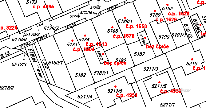 Chomutov 39072452 na parcele st. 5183/2 v KÚ Chomutov I, Katastrální mapa