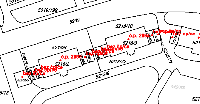Frýdek-Místek 40309452 na parcele st. 5218/68 v KÚ Frýdek, Katastrální mapa