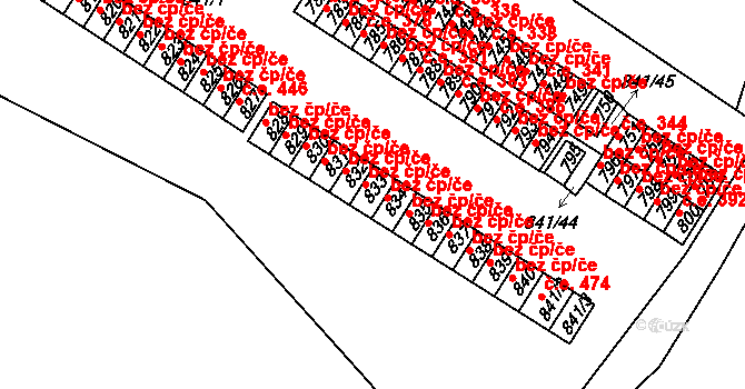 Lovosice 43301452 na parcele st. 833 v KÚ Lovosice, Katastrální mapa