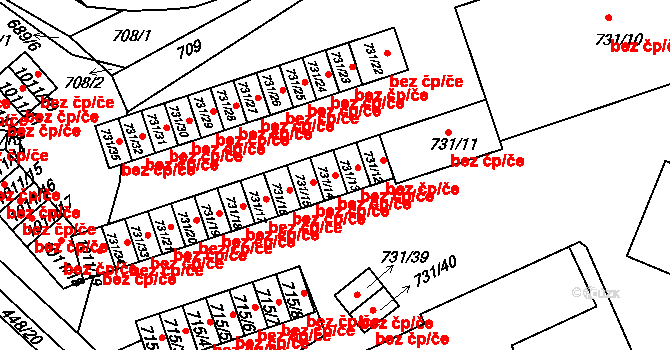 Jablonec nad Nisou 44192452 na parcele st. 731/14 v KÚ Mšeno nad Nisou, Katastrální mapa