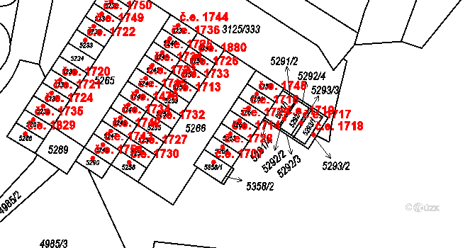 Řečkovice 1729, Brno na parcele st. 5262 v KÚ Řečkovice, Katastrální mapa