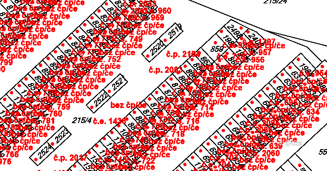 Sezimovo Ústí 47438452 na parcele st. 872 v KÚ Sezimovo Ústí, Katastrální mapa