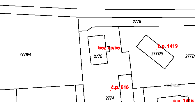 Orlová 49776452 na parcele st. 2775 v KÚ Horní Lutyně, Katastrální mapa