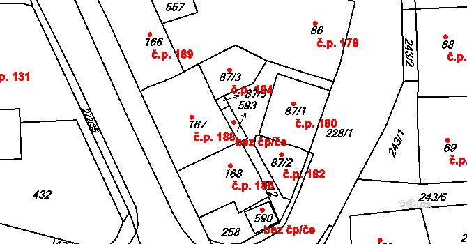 Břasy 80984452 na parcele st. 593 v KÚ Břasy, Katastrální mapa
