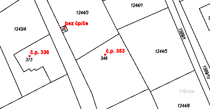 Libhošť 353 na parcele st. 346 v KÚ Libhošť, Katastrální mapa