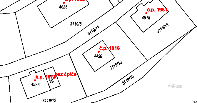 Havlíčkův Brod 1918 na parcele st. 4430 v KÚ Havlíčkův Brod, Katastrální mapa