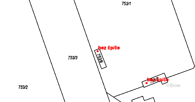 Kunovice 104383453 na parcele st. 753/8 v KÚ Kunovice u Uherského Hradiště, Katastrální mapa