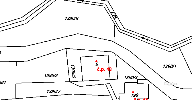 Stromkovice 48, Jablonec nad Jizerou na parcele st. 5 v KÚ Stromkovice, Katastrální mapa