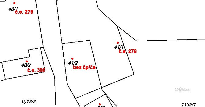 Klenovice 12, Milešov na parcele st. 54/1 v KÚ Orlické Zlákovice, Katastrální mapa