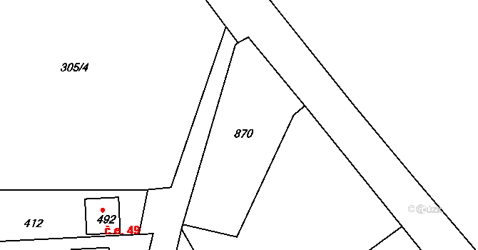 Litol 57, Lysá nad Labem na parcele st. 410/1 v KÚ Litol, Katastrální mapa