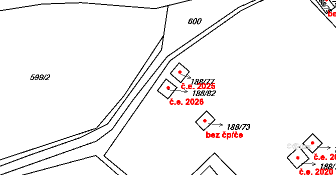 Sobědruhy 2026, Teplice na parcele st. 188/82 v KÚ Sobědruhy, Katastrální mapa