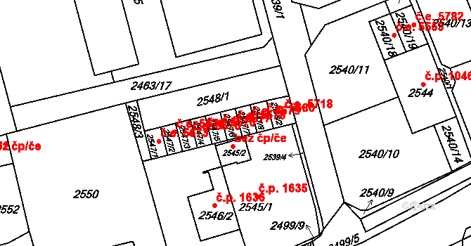 Kadaň 5678 na parcele st. 2547/6 v KÚ Kadaň, Katastrální mapa