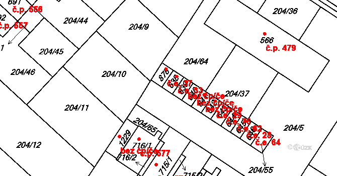 Luka nad Jihlavou 33 na parcele st. 638 v KÚ Luka nad Jihlavou, Katastrální mapa
