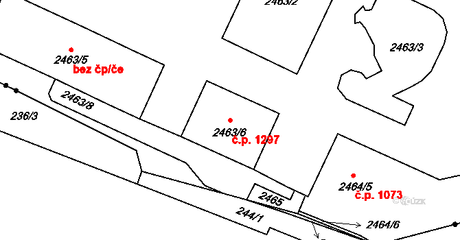 Děčín I-Děčín 1297, Děčín na parcele st. 2463/6 v KÚ Děčín, Katastrální mapa