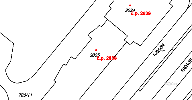 Zábřeh 2638, Ostrava na parcele st. 3035 v KÚ Zábřeh nad Odrou, Katastrální mapa