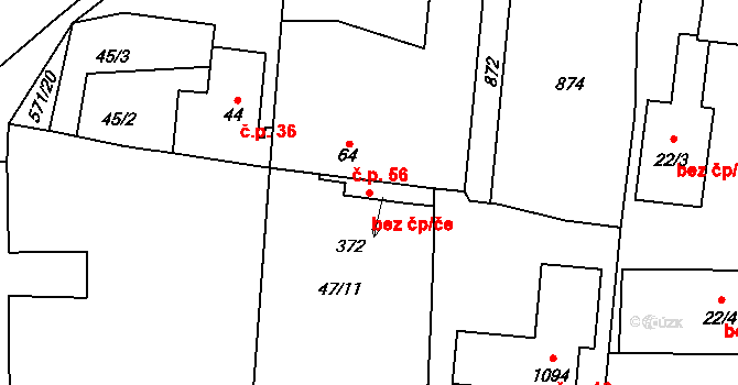 Zvole 39642453 na parcele st. 372 v KÚ Zvole u Prahy, Katastrální mapa