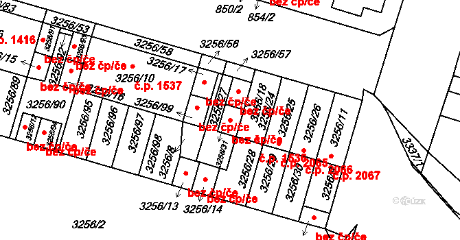 Benešov 42719453 na parcele st. 3256/31 v KÚ Benešov u Prahy, Katastrální mapa