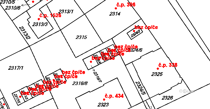 Opava 43784453 na parcele st. 2316/5 v KÚ Opava-Předměstí, Katastrální mapa