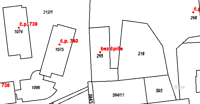 Sobotka 45954453 na parcele st. 265 v KÚ Sobotka, Katastrální mapa