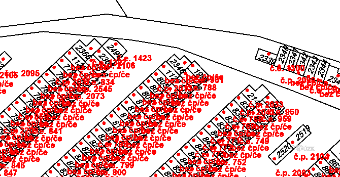 Sezimovo Ústí 47412453 na parcele st. 806 v KÚ Sezimovo Ústí, Katastrální mapa