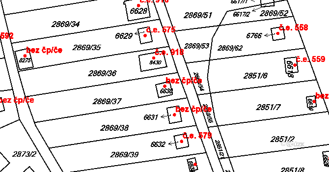 Kroměříž 50136453 na parcele st. 6630 v KÚ Kroměříž, Katastrální mapa