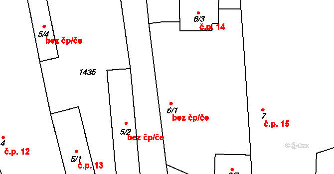Semněvice 14 na parcele st. 6/3 v KÚ Semněvice, Katastrální mapa