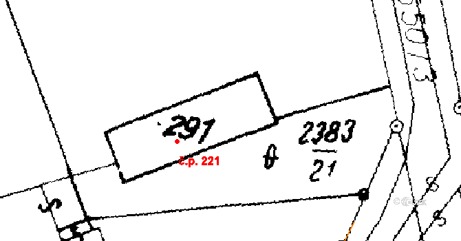 Luková 221 na parcele st. 291 v KÚ Luková, Katastrální mapa