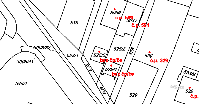 Velká Bíteš 80402453 na parcele st. 525/5 v KÚ Velká Bíteš, Katastrální mapa