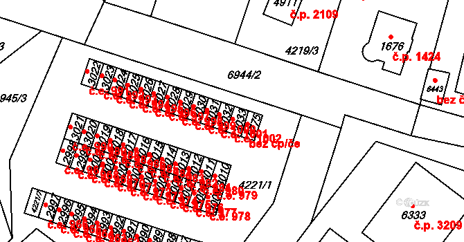 Žatec 1002 na parcele st. 3033 v KÚ Žatec, Katastrální mapa