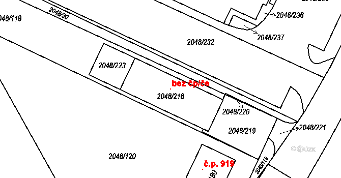 Paskov 93866453 na parcele st. 2048/218 v KÚ Paskov, Katastrální mapa