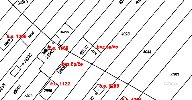 Brno 106214454 na parcele st. 4037/2 v KÚ Žebětín, Katastrální mapa