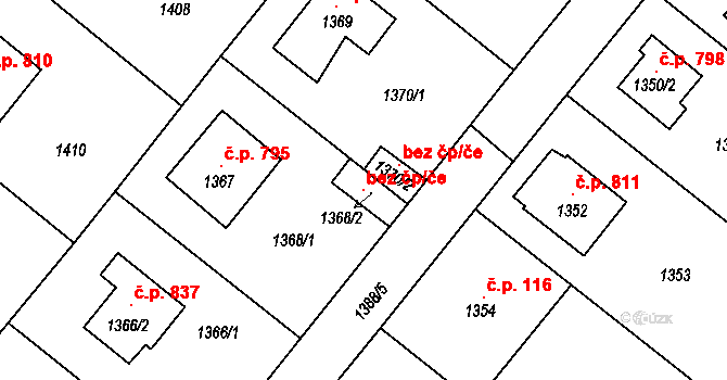 Zdice 121598454 na parcele st. 1368/2 v KÚ Zdice, Katastrální mapa