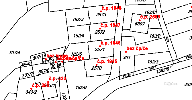 Blansko 1846 na parcele st. 2571 v KÚ Blansko, Katastrální mapa