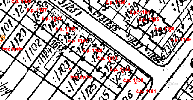 Lanžhot 1163 na parcele st. 1236 v KÚ Lanžhot, Katastrální mapa