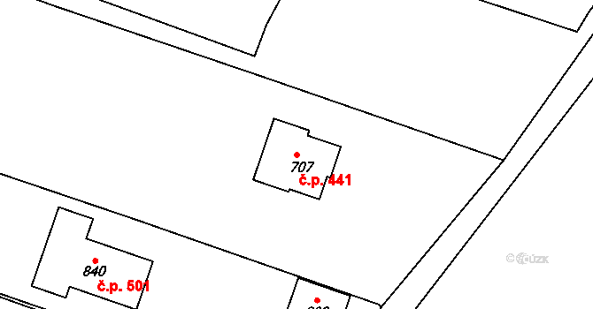 Horní Cerekev 441 na parcele st. 707 v KÚ Horní Cerekev, Katastrální mapa