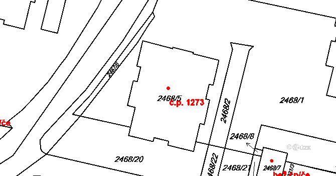 Braník 1273, Praha na parcele st. 2468/5 v KÚ Braník, Katastrální mapa