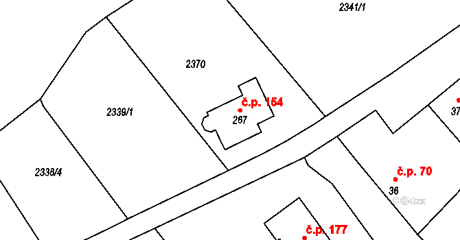 Dobrotice 154, Holešov na parcele st. 267 v KÚ Dobrotice, Katastrální mapa