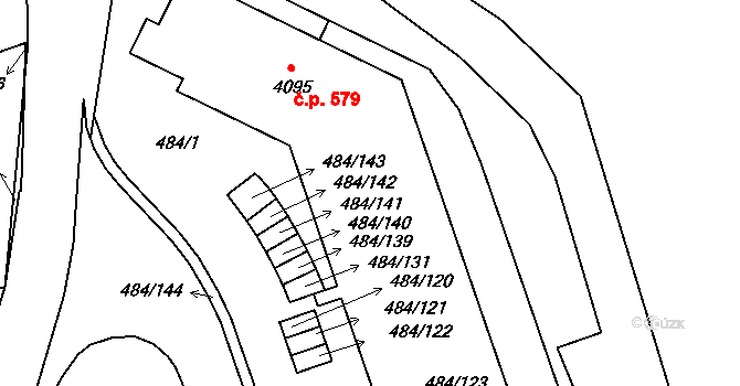 Horní Brána 579, Český Krumlov na parcele st. 4095 v KÚ Český Krumlov, Katastrální mapa