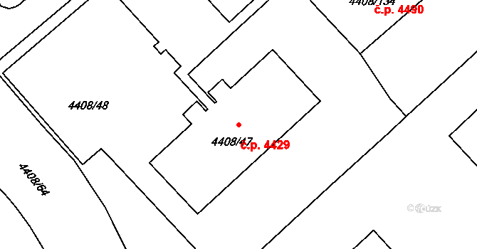 Poruba 4429, Ostrava na parcele st. 4408/47 v KÚ Poruba-sever, Katastrální mapa
