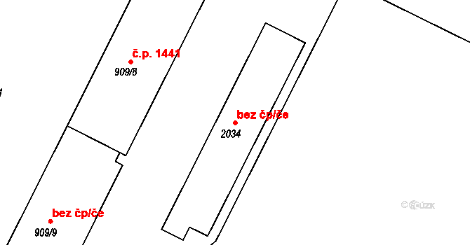 Milevsko 39940454 na parcele st. 2034 v KÚ Milevsko, Katastrální mapa