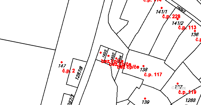 Miletín 41547454 na parcele st. 140/3 v KÚ Miletín, Katastrální mapa
