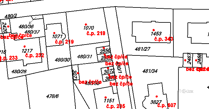 Český Krumlov 42554454 na parcele st. 2557 v KÚ Český Krumlov, Katastrální mapa