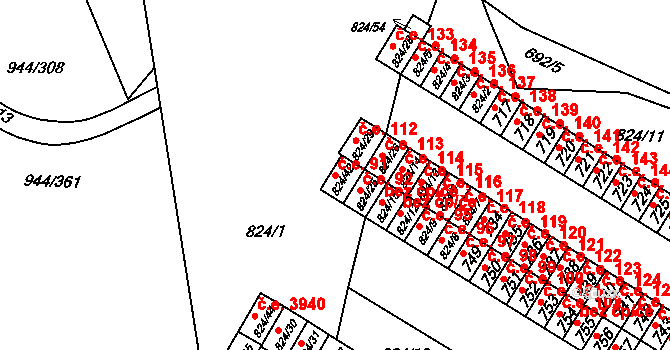 Šumbark 91, Havířov na parcele st. 824/42 v KÚ Šumbark, Katastrální mapa