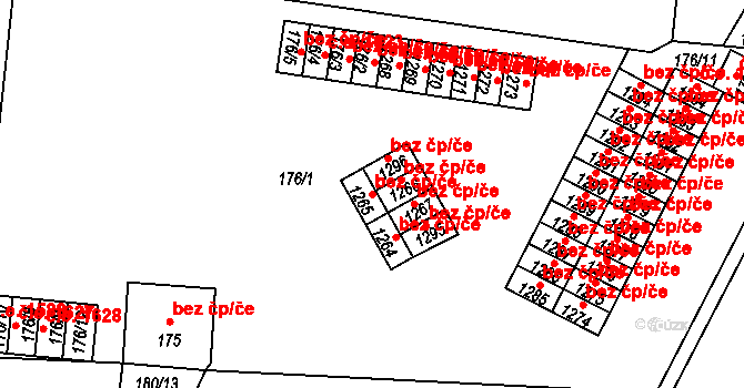 Děčín 47229454 na parcele st. 1265 v KÚ Boletice nad Labem, Katastrální mapa