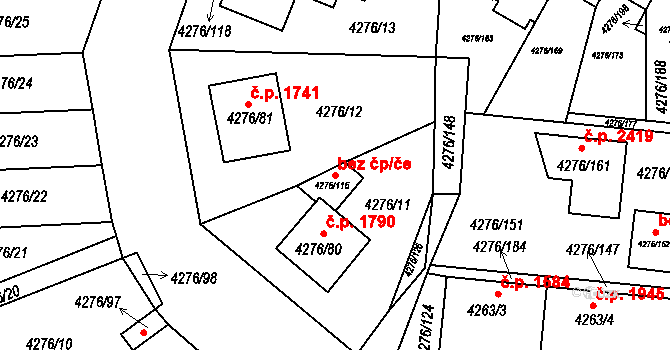 Boskovice 49440454 na parcele st. 4276/116 v KÚ Boskovice, Katastrální mapa