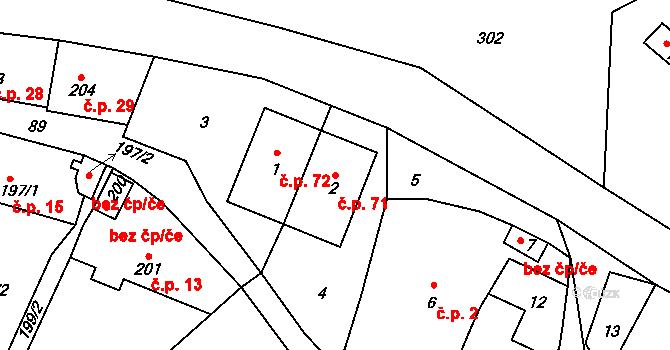 Beroun-Zdejcina 71, Beroun na parcele st. 2 v KÚ Zdejcina, Katastrální mapa
