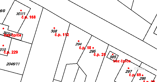 Slatina nad Zdobnicí 18 na parcele st. 294 v KÚ Slatina nad Zdobnicí, Katastrální mapa