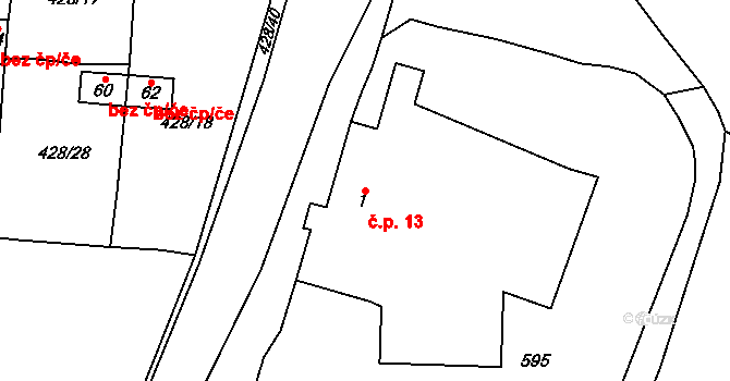 Hůrka 13, Libá na parcele st. 1 v KÚ Hůrka u Libé, Katastrální mapa