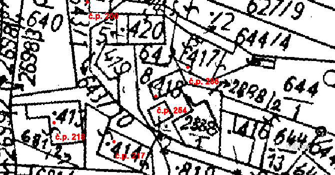 Kamenický Šenov 254 na parcele st. 418 v KÚ Kamenický Šenov, Katastrální mapa